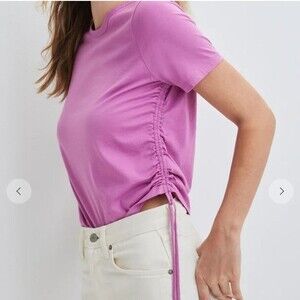 NWT Veronica Beard Tazi drawstring tee - vivid orchid pink - size XS